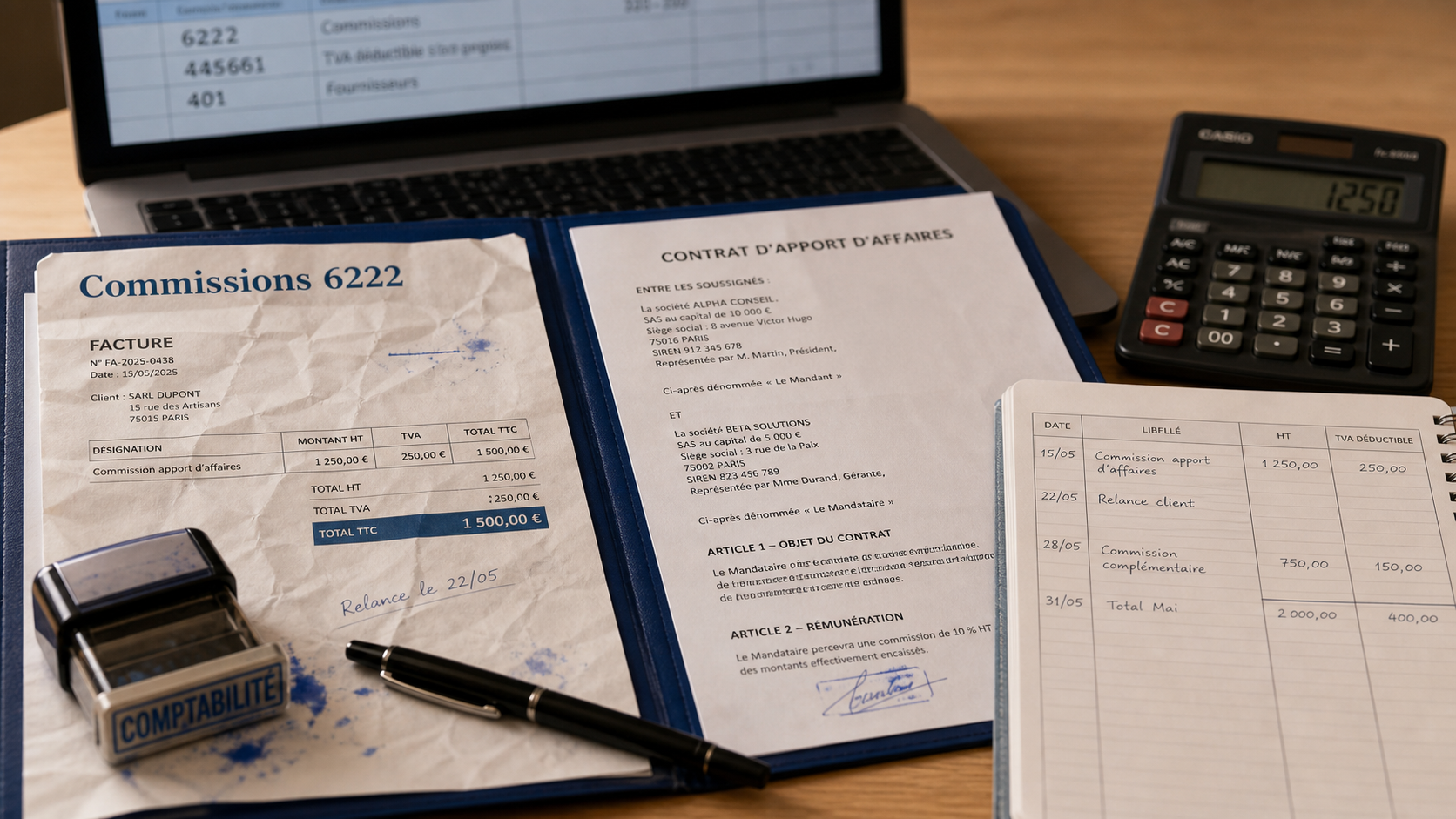 Compte comptable commission sur vente 6222 : comptabilisation commissions sur ventes