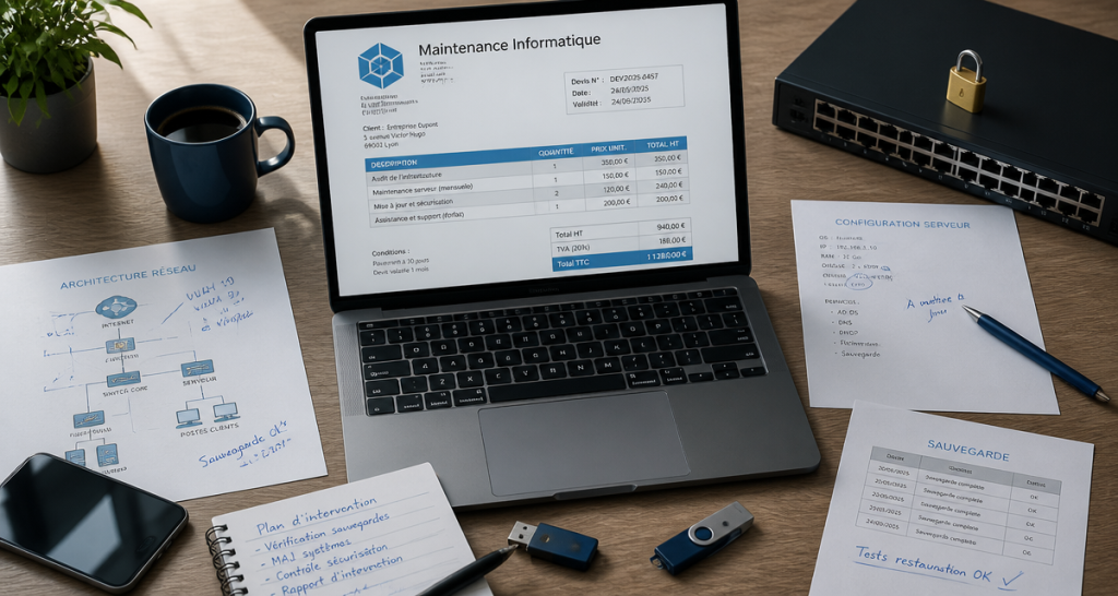 devis maintenance informatique sur bureau entreprise
