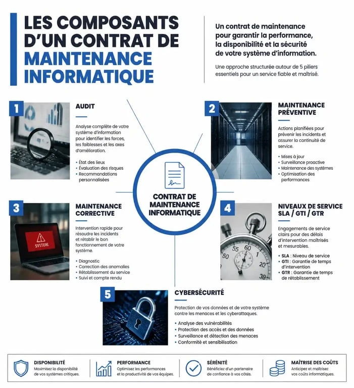 Composants essentiels d'un devis de maintenance informatique pour entreprise