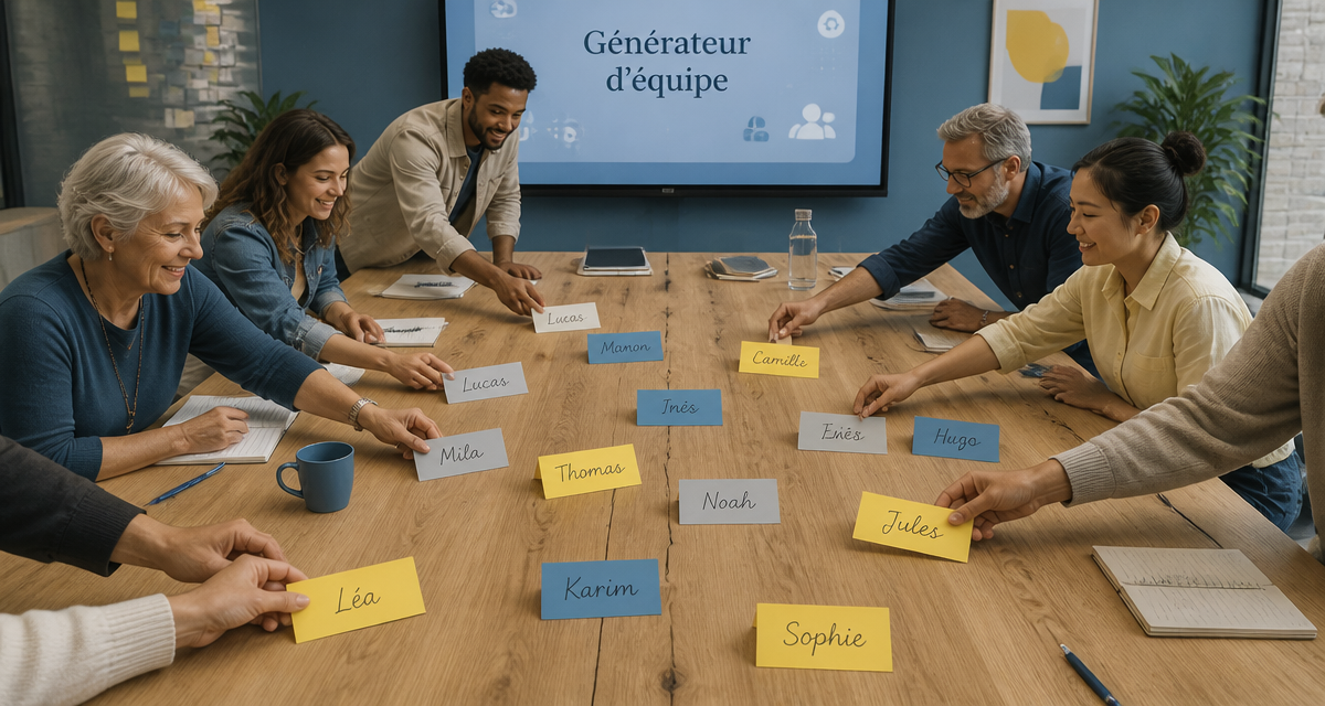 generateur d equipe table fiches prenoms