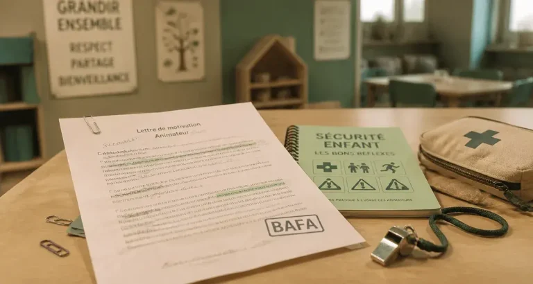 Lettre de motivation animateur sans diplôme, BAFA, sécurité enfant