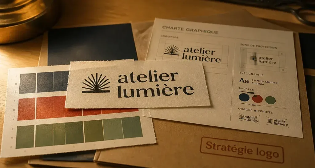 Stratégies logo : charte graphique et logotype sur papier