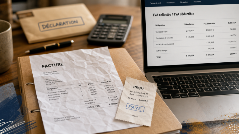 TVA collectée et TVA déductible : calcul du solde et trésorerie