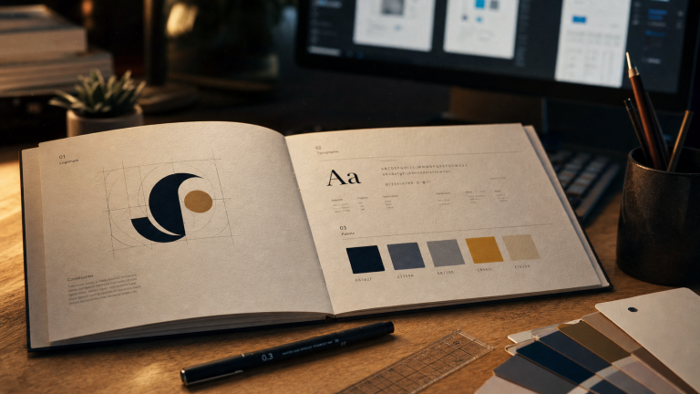 Charte graphique exemple : palette couleurs typographies et gabarits Figma