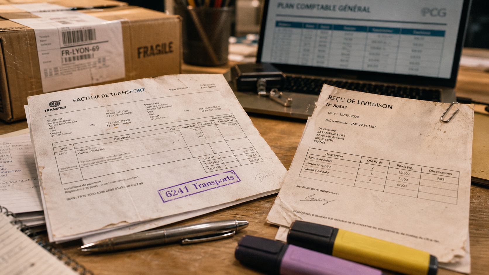 6241 transport sur achat : compte comptable et factures