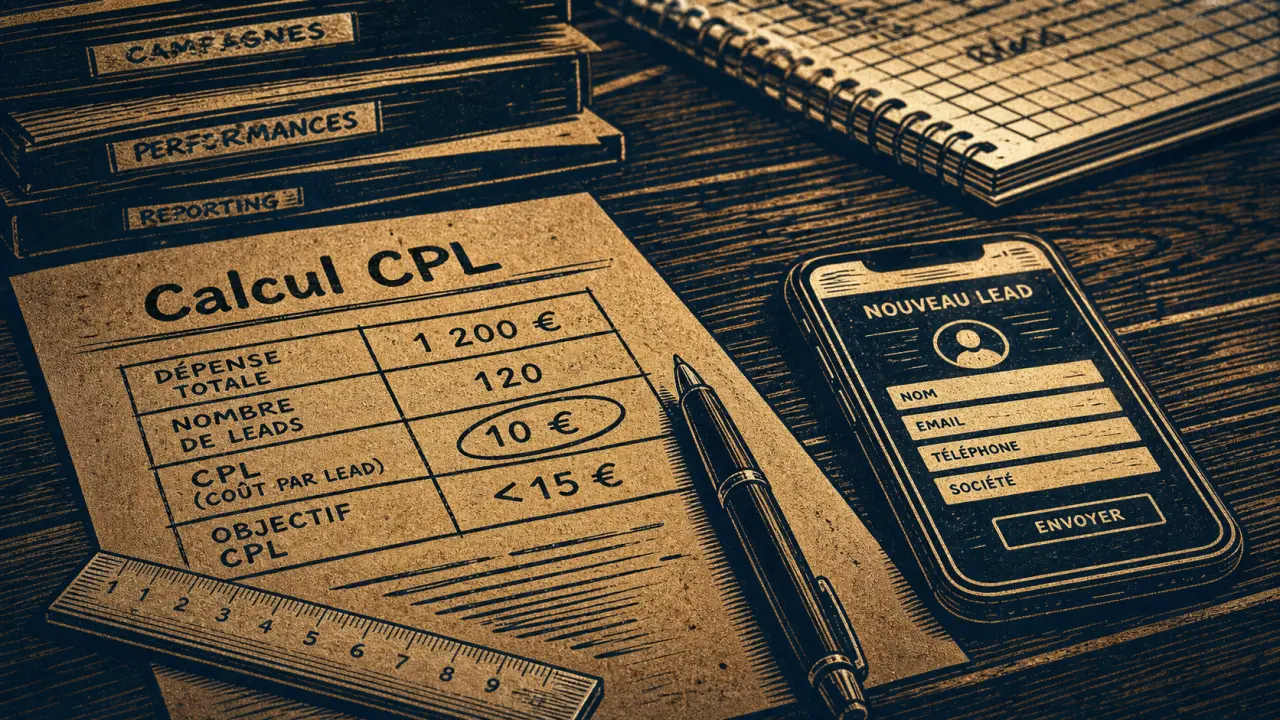 CPL marketing : calcul et comparaison CPA sur bureau avec formulaire de lead