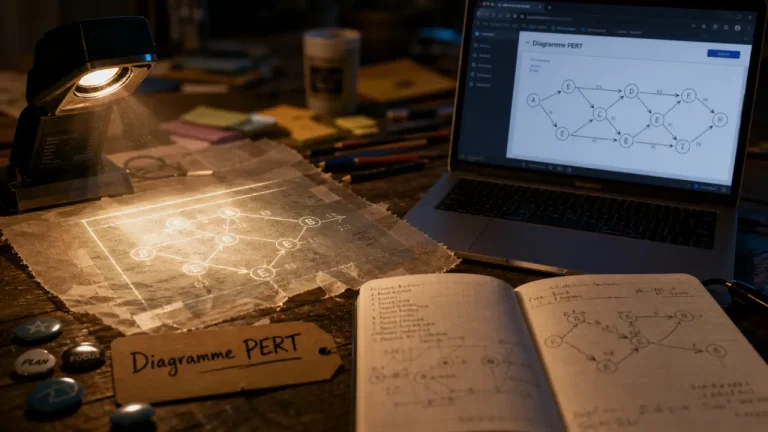 Diagramme de pert en ligne : collaboration, dépendances et chemin critique