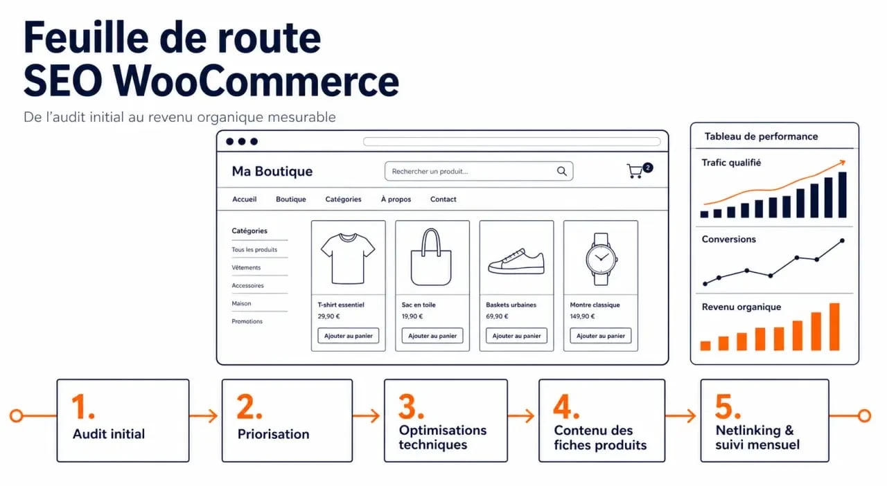 Agence SEO WooCommerce : feuille de route SEO e-commerce en 5 étapes