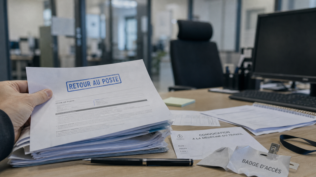 Ne pas retrouver son poste après arrêt maladie : convocation médecine du travail retour au poste