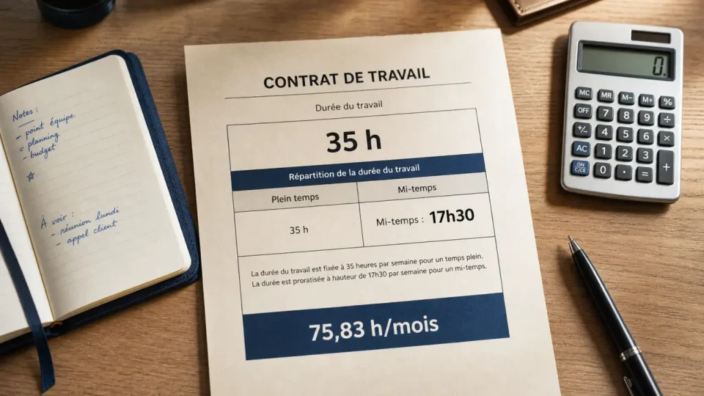 Mi-temps à 17h30 : combien d heures pour un mi-temps, 75,83 h/mois