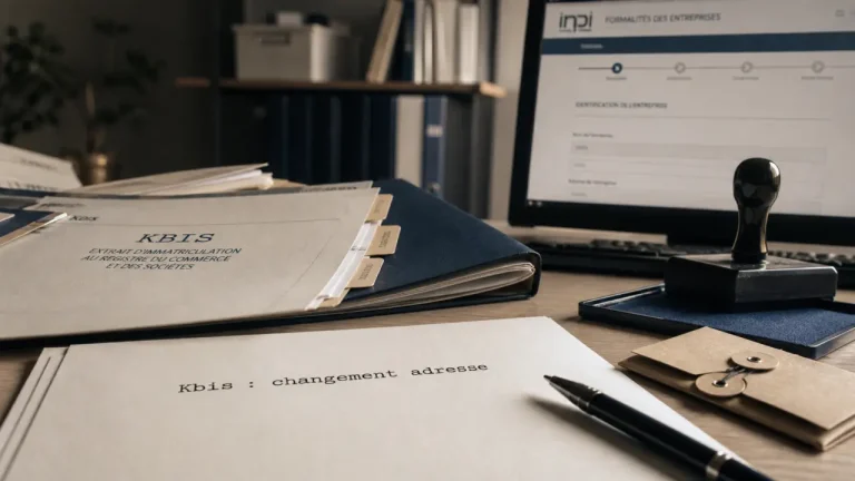 Kbis changement adresse : pièces pour INPI