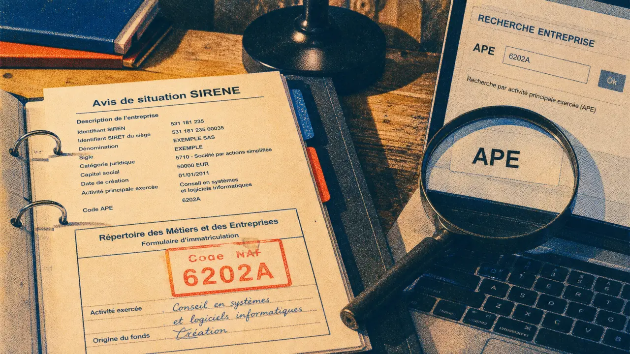 Où trouver le code NAF dans SIRENE ou Kbis