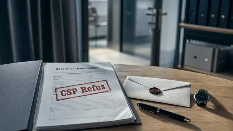 Refus CSP et préavis : dossier de licenciement tamponné CSP refus