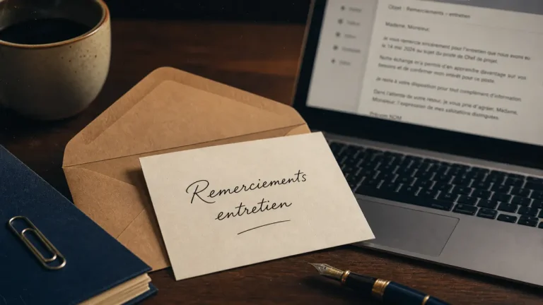 Remerciement après entretien : carte et email