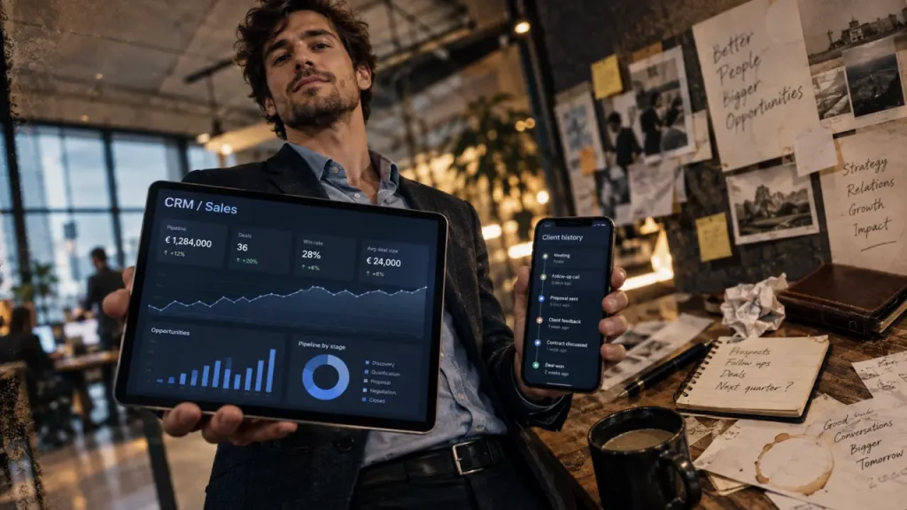 Digitalisation force de vente : adoption CRM durable en open-space