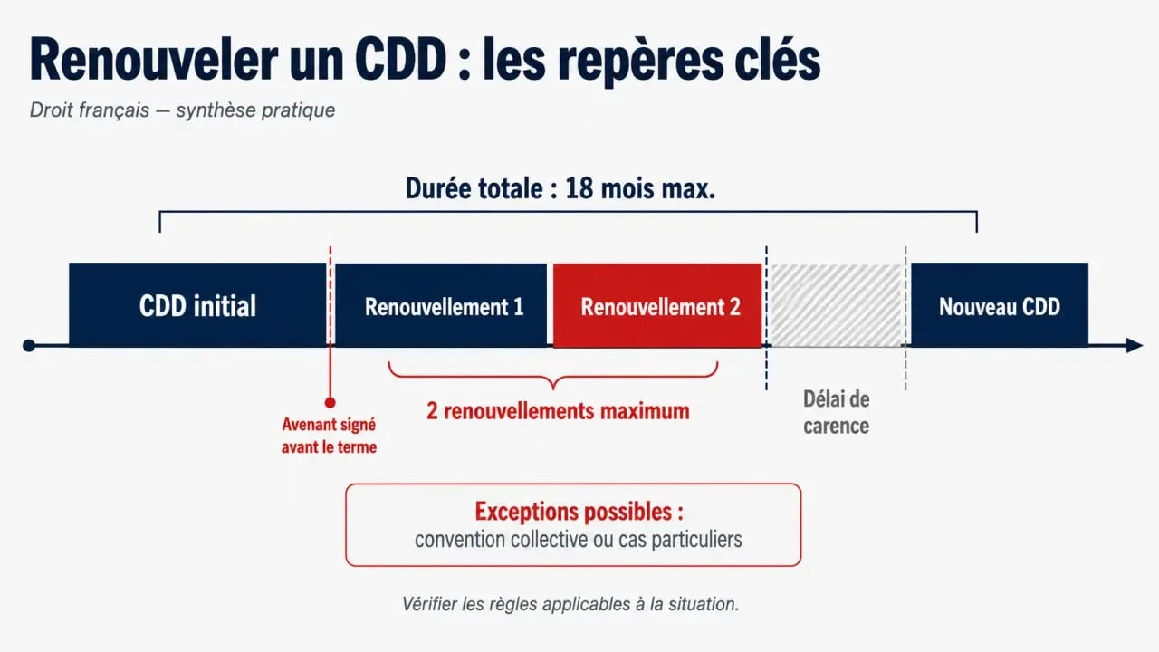Combien de fois renouveler un cdd : règles de renouvellement, durée maximale et conditions à respecter