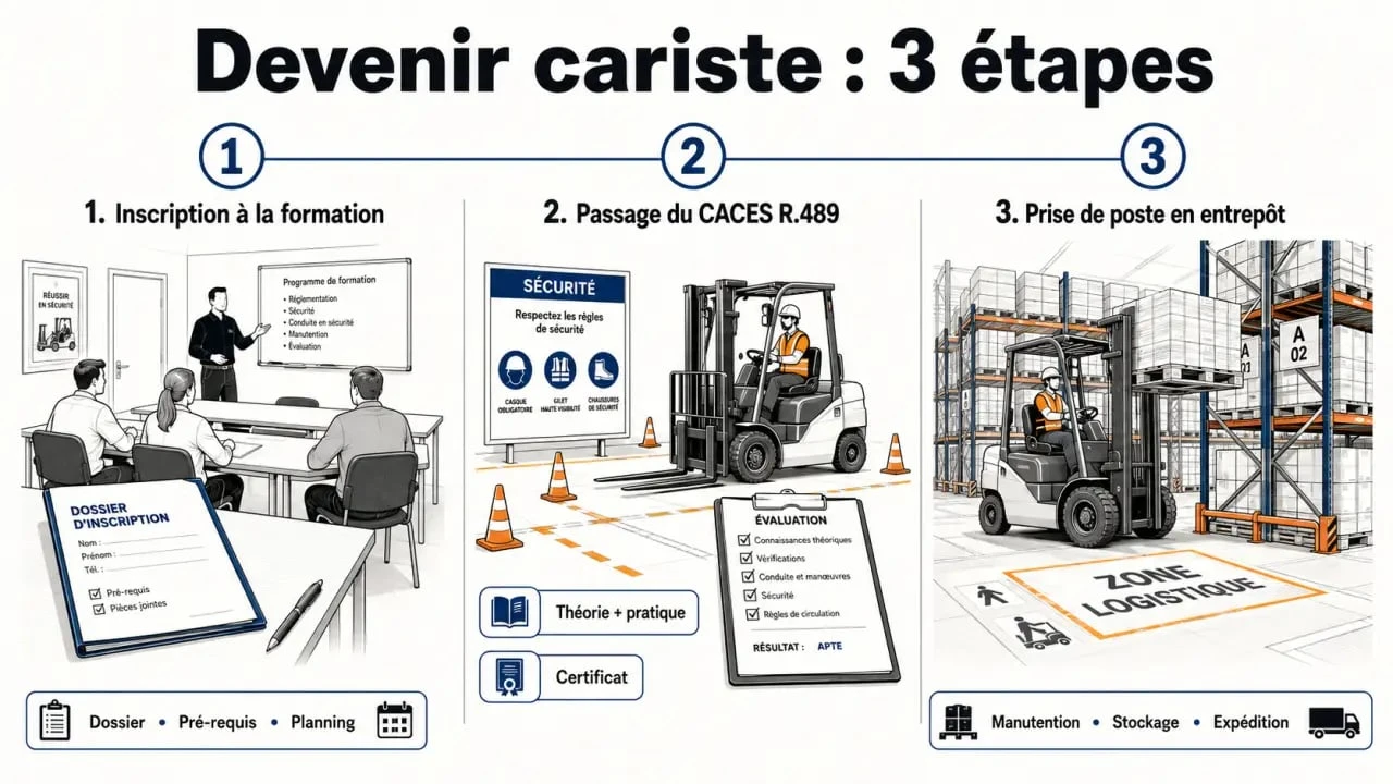 Devenir cariste : parcours de formation CACES et travail en entrepôt