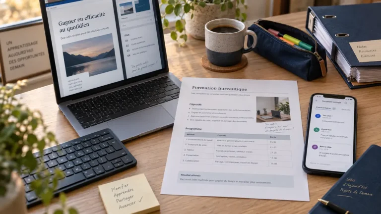 Formation en ligne bureautique : outils bureautiques, PC et documents partagés